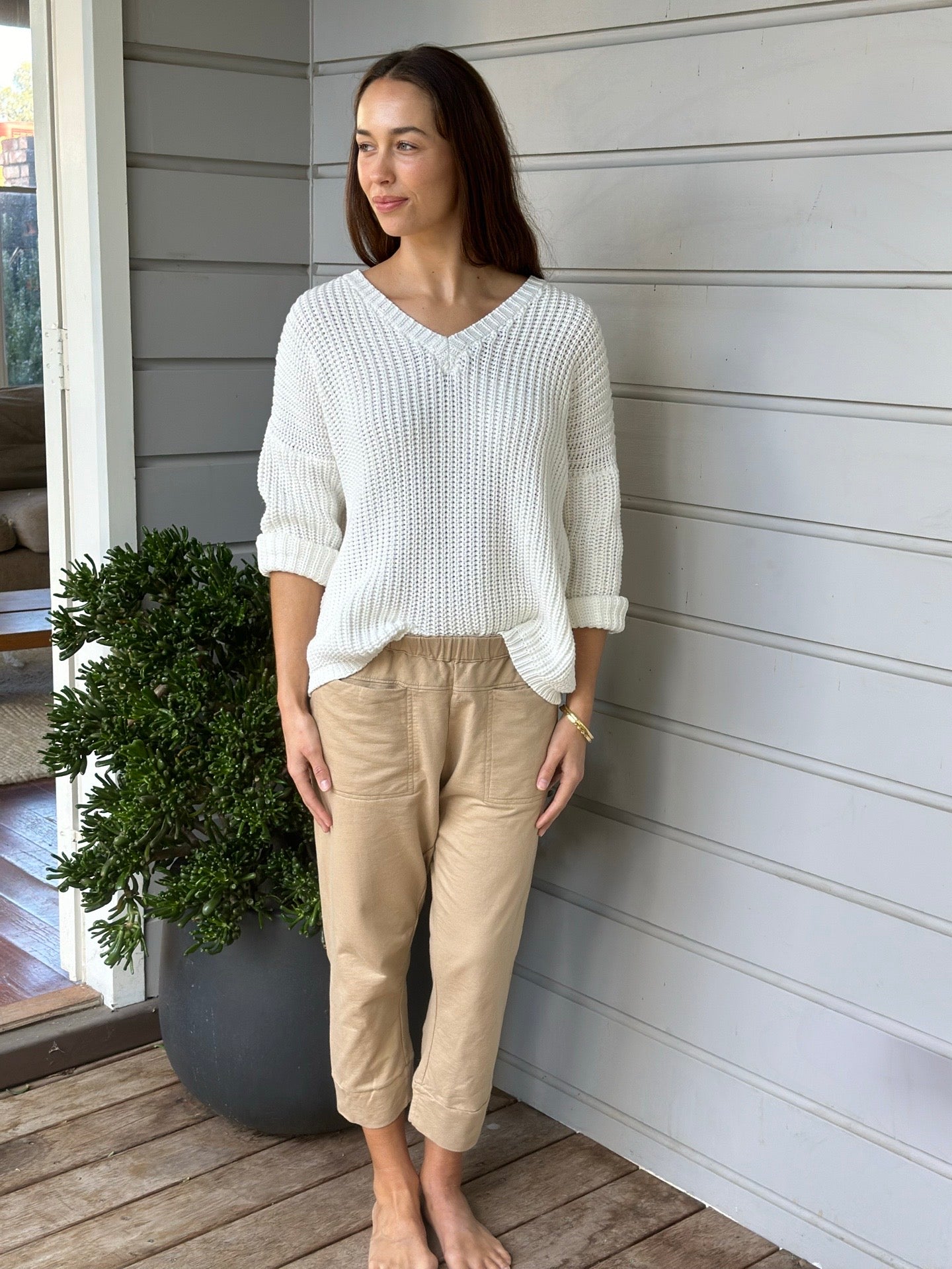 darcy capri pants-camel knit