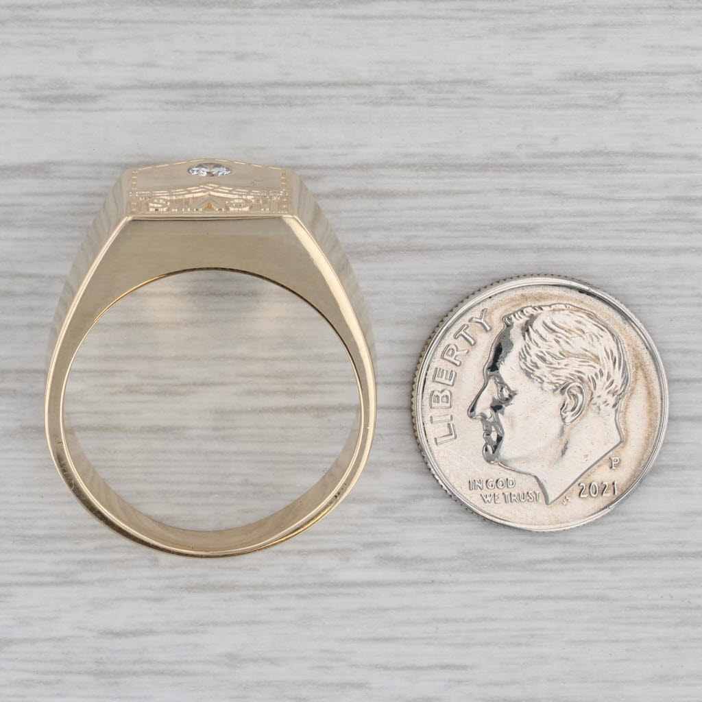 Tiffany & Co Levi's Jeans Pocket Signet Ring 14k Yellow Gold Size 10.25 Signet