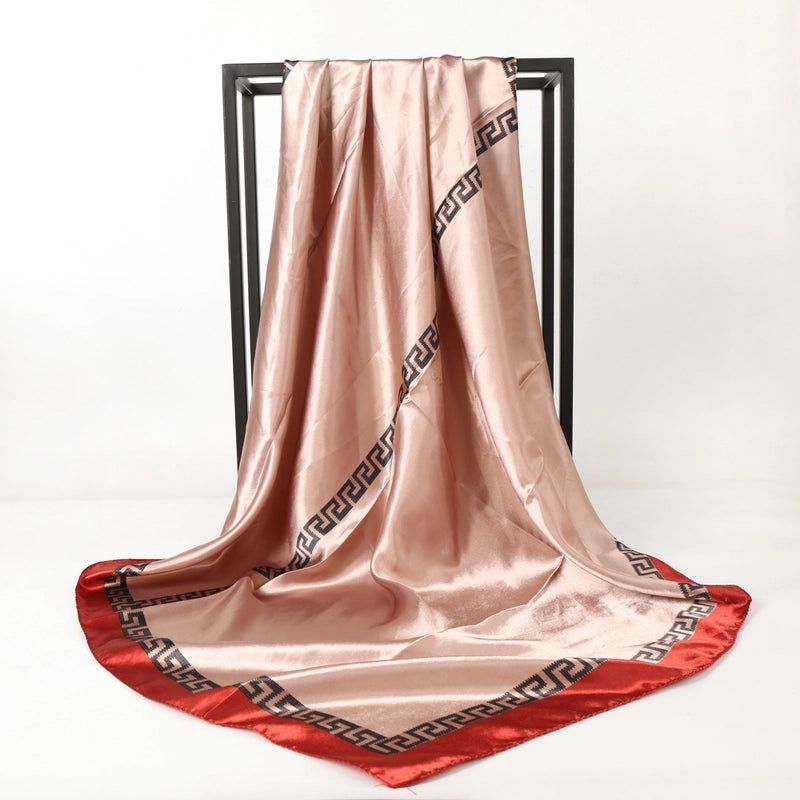 Unisex Casual Leopard Satin Printing And Dyeing Printing Dyeing Silk Scarf Kerchief Bandanas