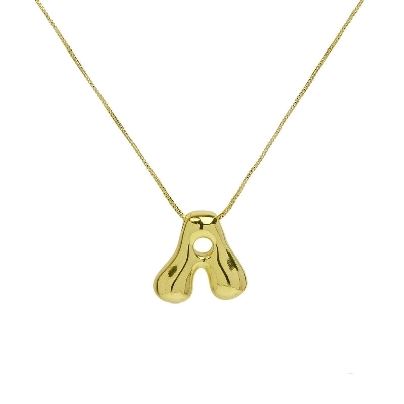 Copper 18K Gold Plated Minimalist Letter Plating Pendant Necklace