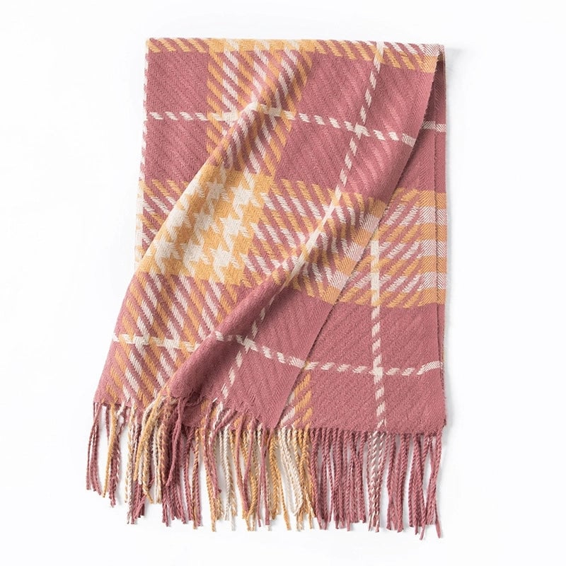 Women's  Plaid Imitation Cashmere Tassel Scarf