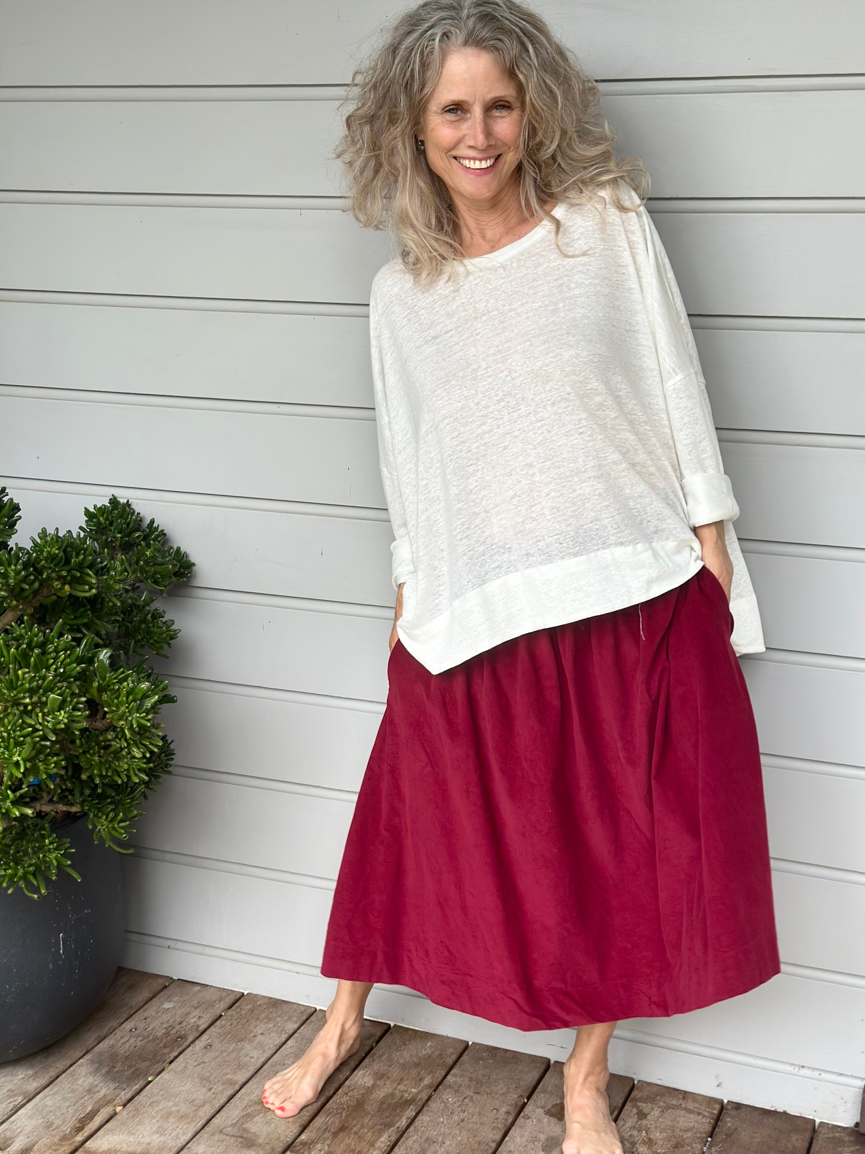 lola skirt - merlot cord