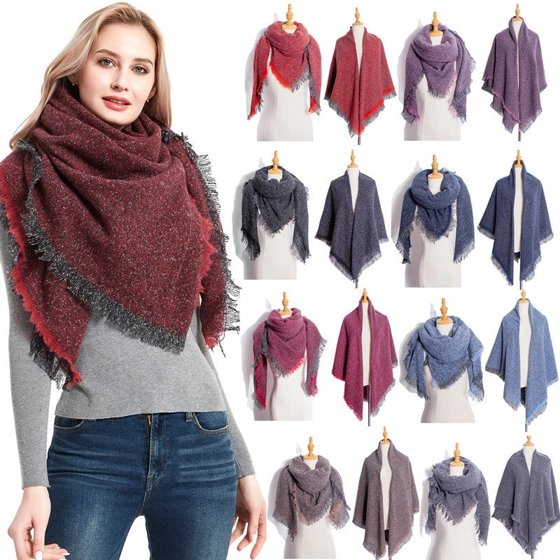 Women's Minimalist Solid Color Polyester Scarf