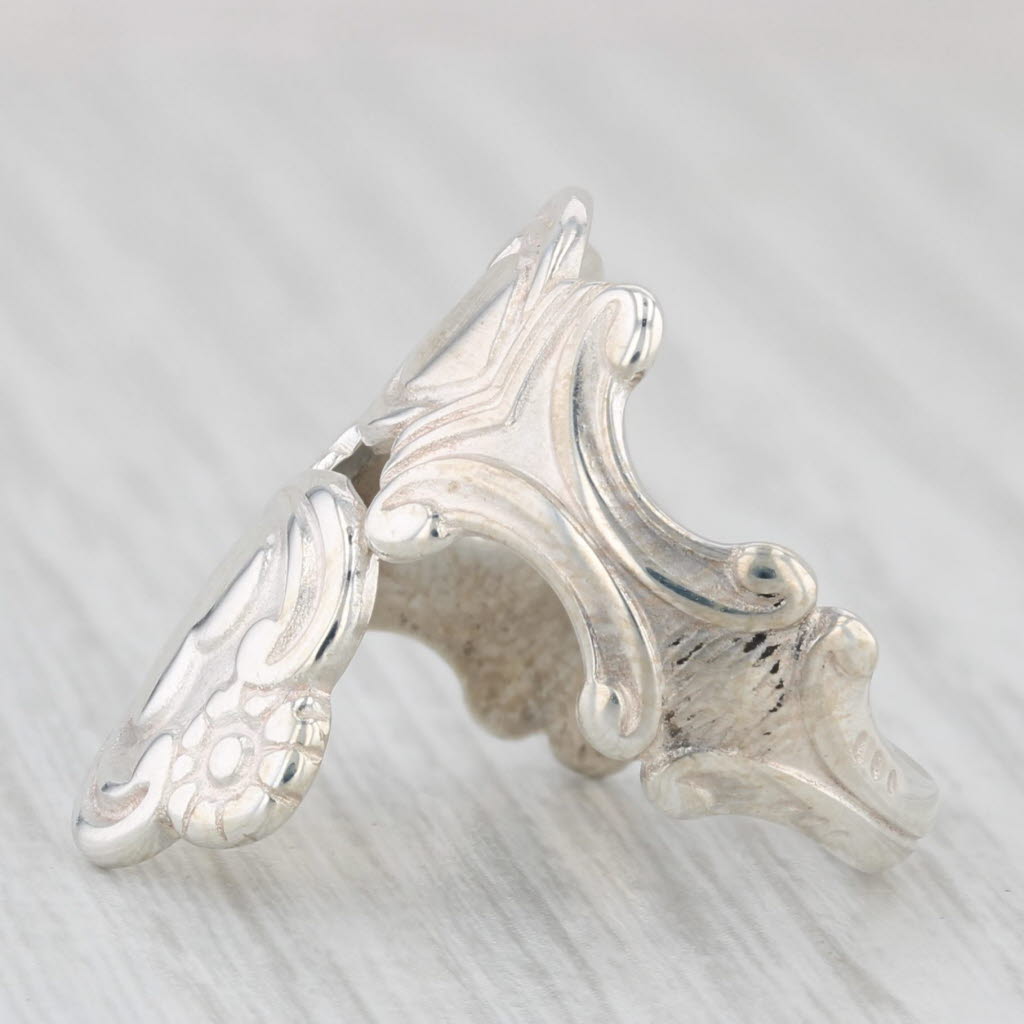 Heart Spoon Ring Sterling Silver Adjustable Size Floral Avon