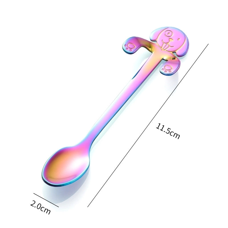 2 Pieces Casual Cartoon Stainless Steel Spoon