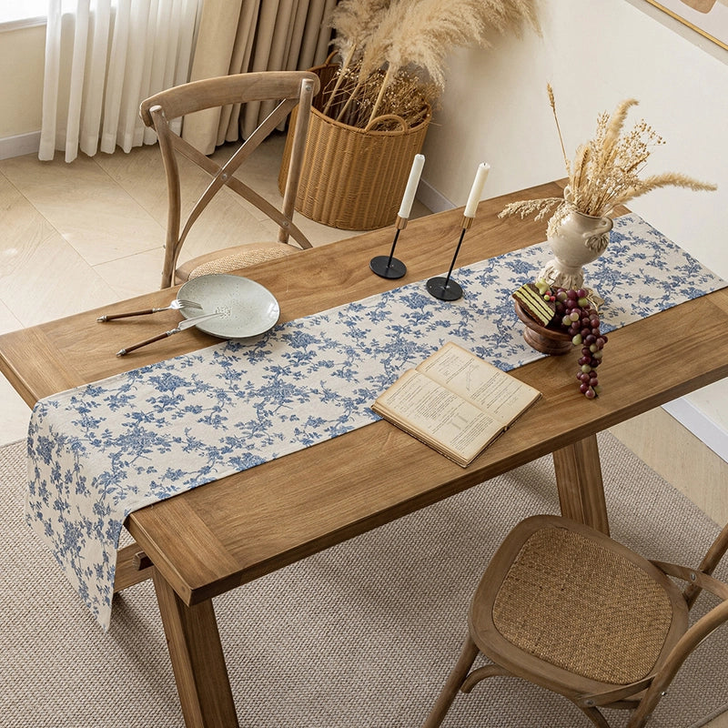 Retro Stripe Plaid Flower Cotton And Linen Tablecloths