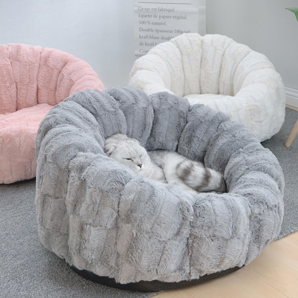 Fluffy Windproof Warm Semi-Enclosed Removable Cushion Dog & Cat Bed