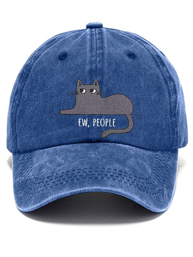 Cute Black Cat Printed Hat