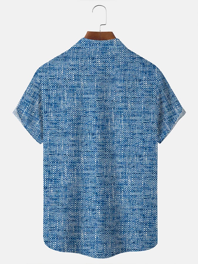 Men's Abstract Textured Print Pocket Shirt