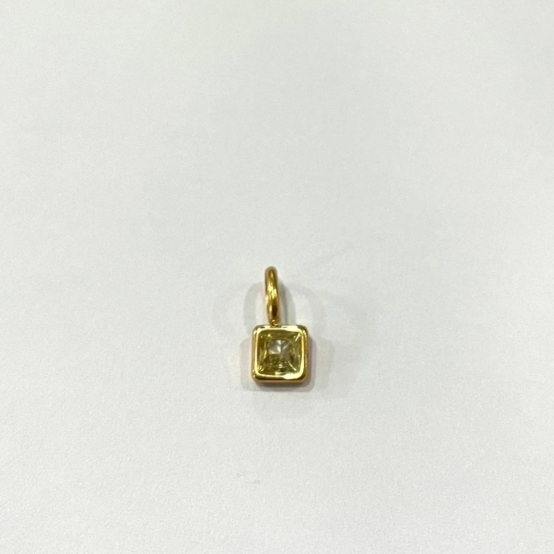 201 Stainless Steel 304 Stainless Steel Glass Minimalist Diamond Geometric Square Pendant Necklace