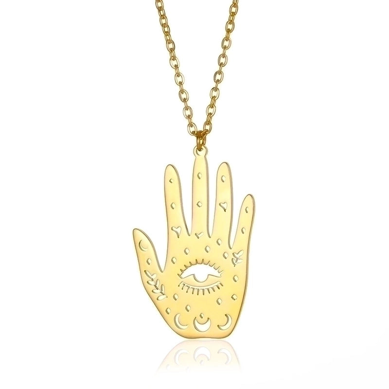 Minimalist Devil's Eye Heart Shape Butterfly Stainless Steel Plating Hollow Out Pendant Necklace