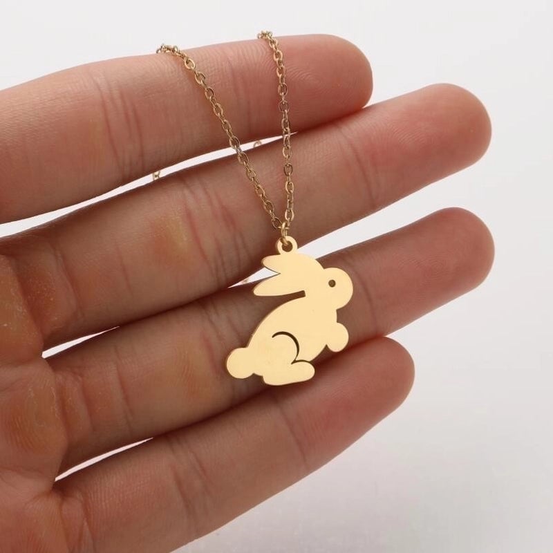 Minimalist Animal 201 Stainless Steel 18K Gold Plated Hollow Out Stainless Steel Necklaces