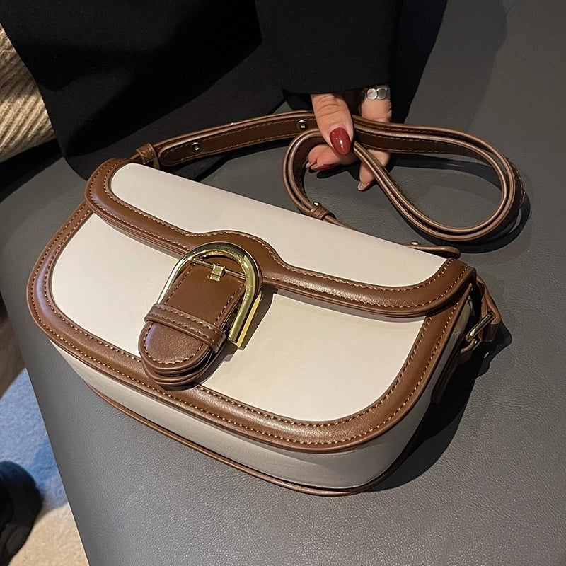 Women's Small All Seasons Pu Leather Streetwear Saddle Bag