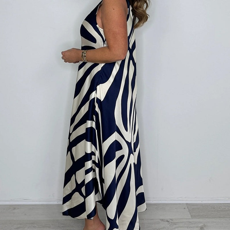 💖LAST DAY SALE 60% OFF💖Irregular Print Sleeveless Pocket Dress