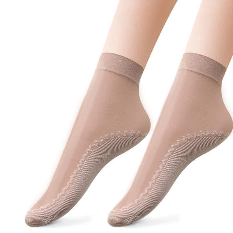 Silky Anti-Slip Cotton Socks5 pairs/set