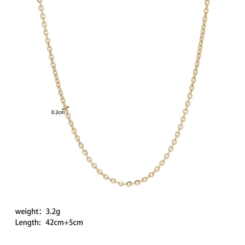 304 Stainless Steel 18K Gold Plated Streetwear Plating Metal Solid Color Sweater Chain Necklace