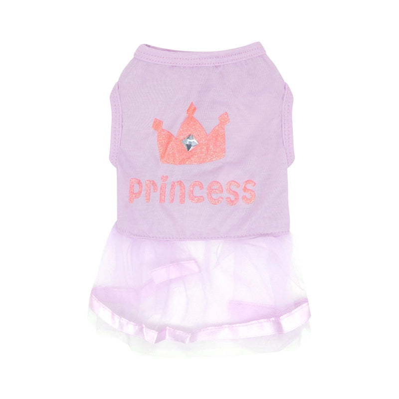 Princess Cotton Letter Heart Shape Crown Pet Clothing