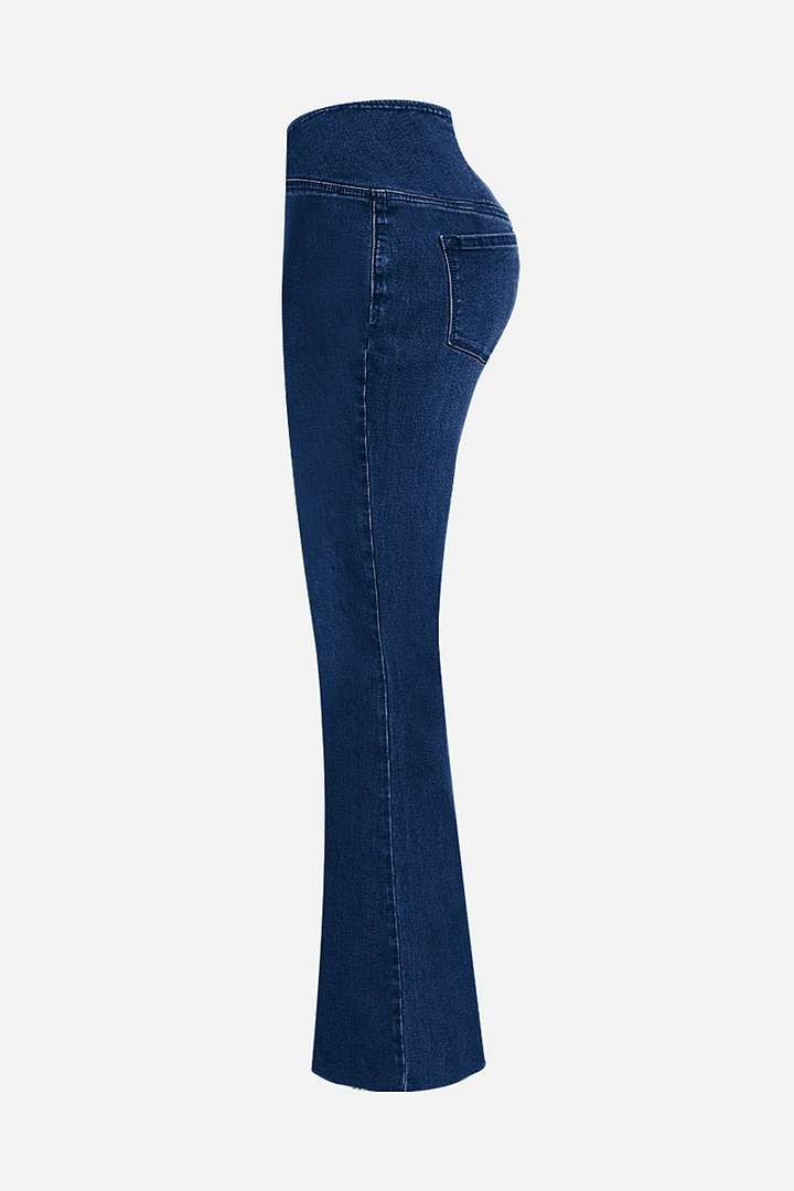 🔥Promotion-Wash Wrap Mid Rise Stretchy Flare Jeans