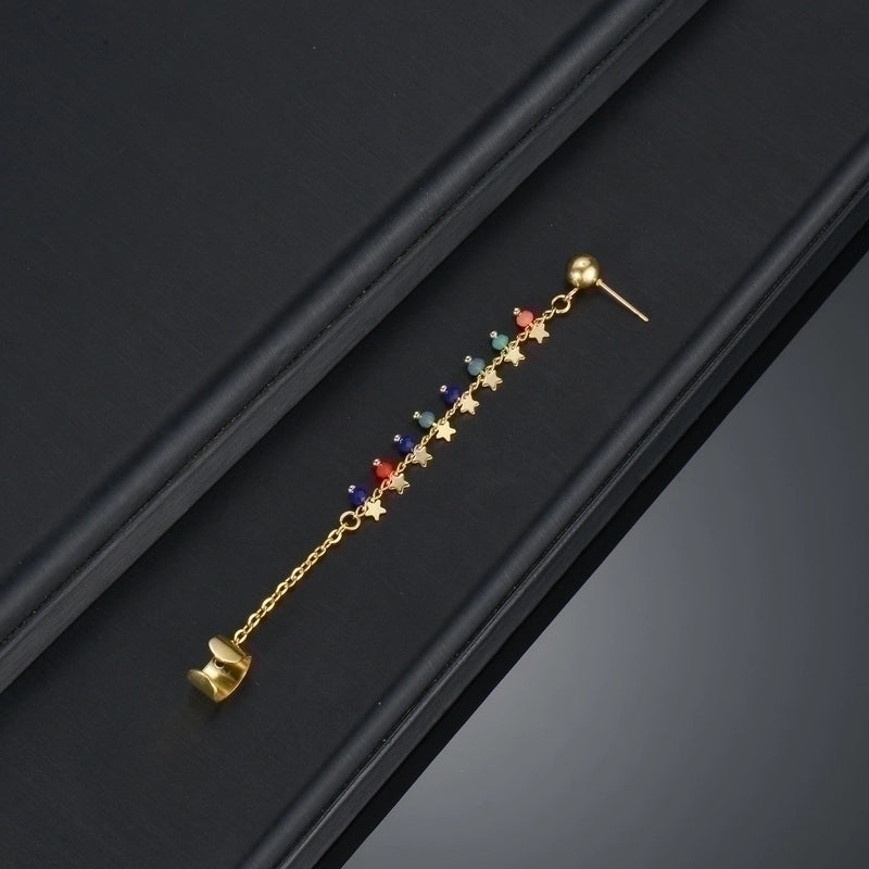 Copper 14K Gold Plated Minimalist Plating Star Earrings Anklet Necklace
