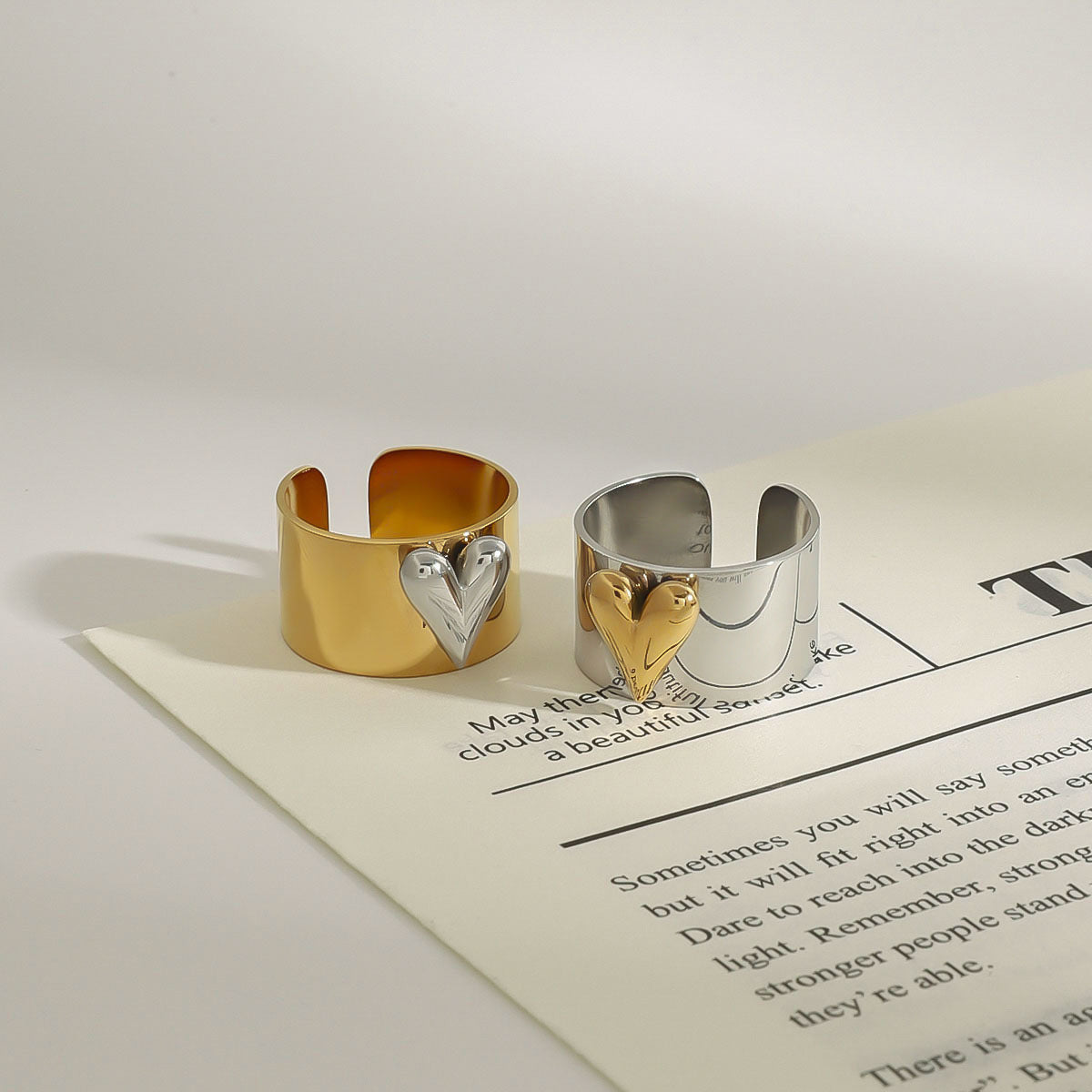 Love Heart Titanium Steel Ring Jewelry Rings Stainless Steel