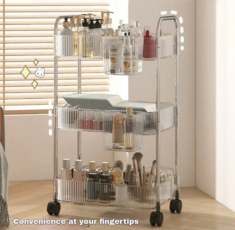 3 Layer Acrylic Trolley Storage Shelves trolley