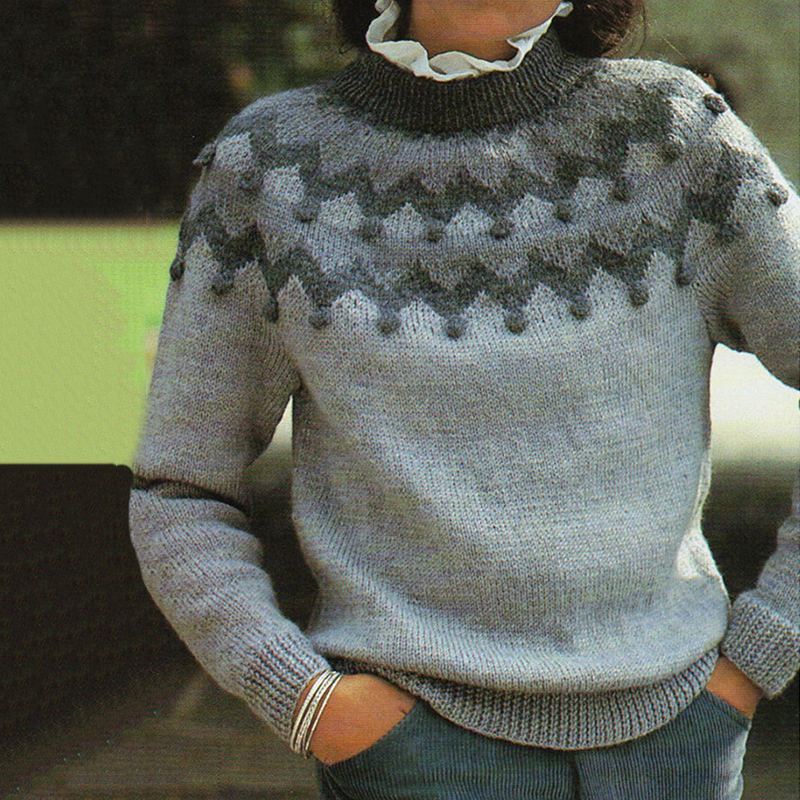 Vintage Fair Isle Knitted Crew Neck Sweater