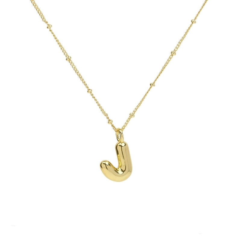 Copper Brass Minimalist Letter Pendant Necklace