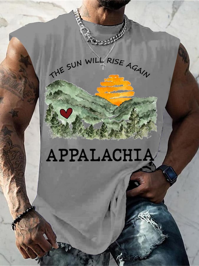 Men's Appalachia Strong.The Sun Will Rise Again Print Tank Top