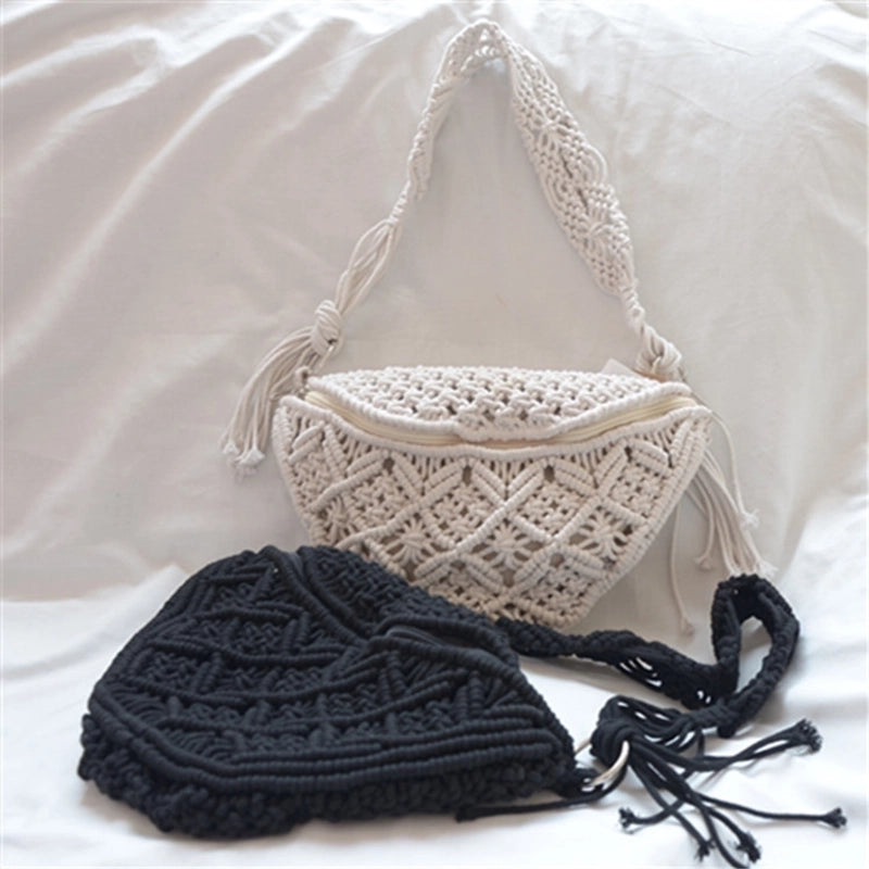 Women's Cute Geometric Cotton Rope Waist Bags