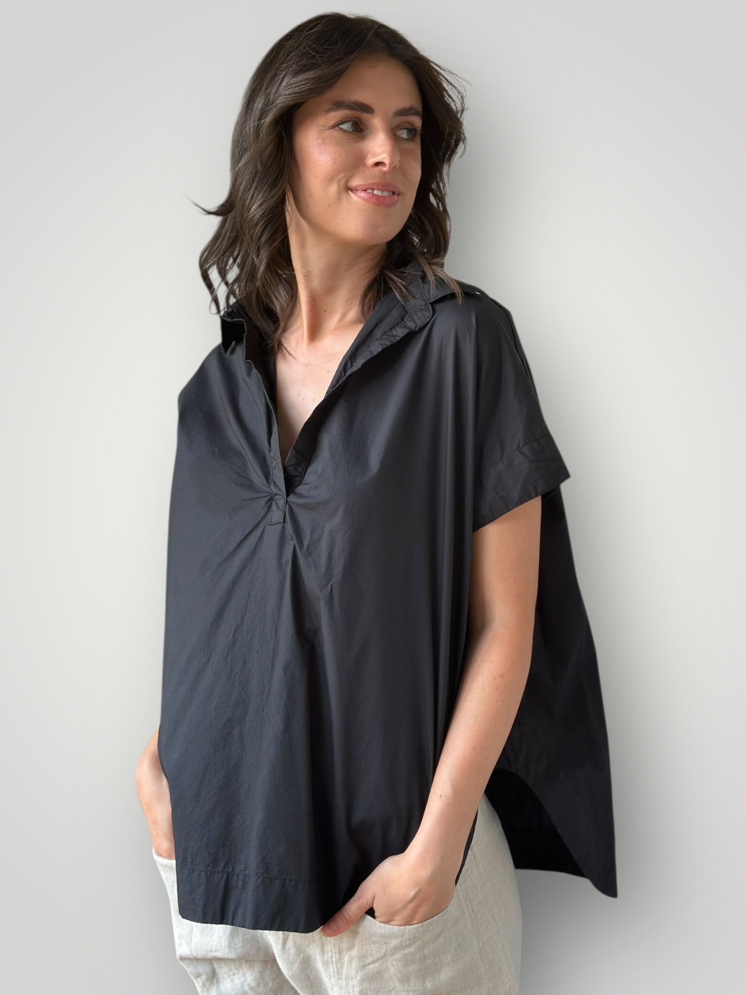 tara top - black cotton