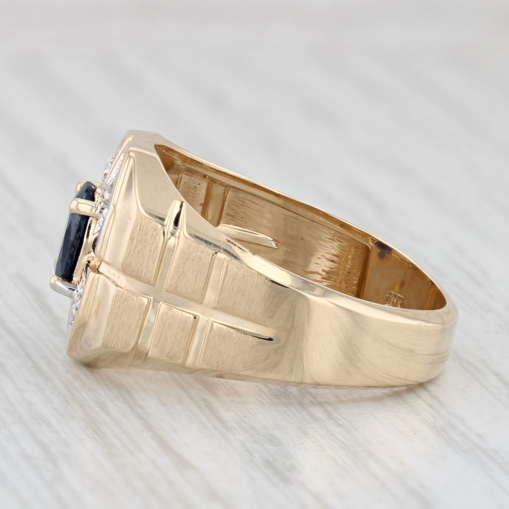 1.05ctw Blue Sapphire Diamond Ring 10k Yellow Gold Size 9.75