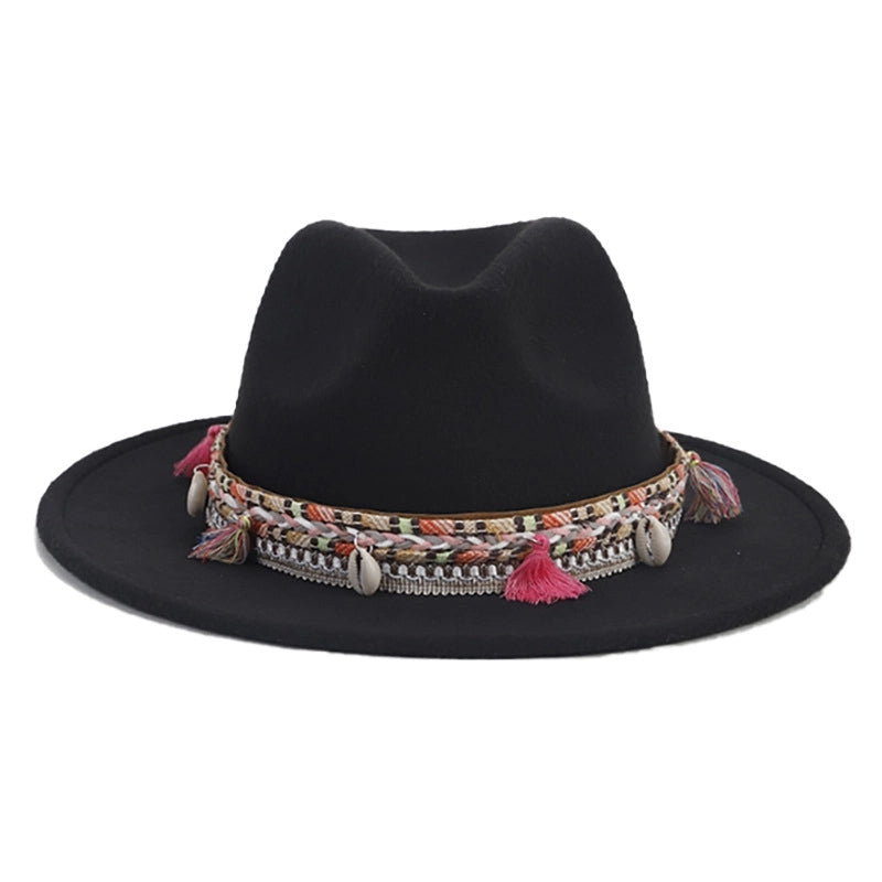 New Black Hat Panama Hat Western Denim Jazz Hat Vintage Felt Hat