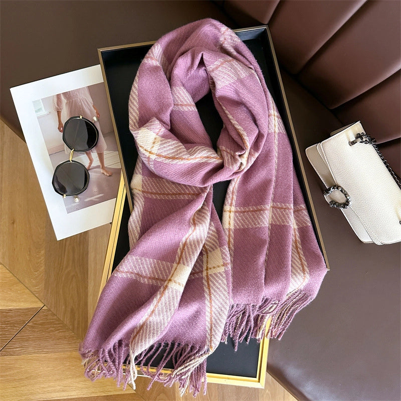 Unisex Business Basic Minimalist Tassel Imitation Cashmere Polyester Scarf