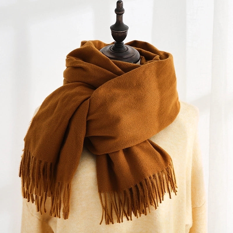 Women's Minimalist Solid Color Imitation Cashmere Scarf