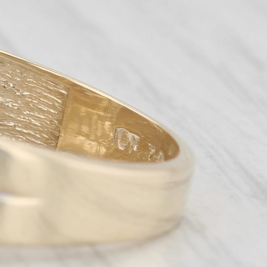 Vintage Men's Diamond Ring 10k White & Yellow Gold Size 10.5