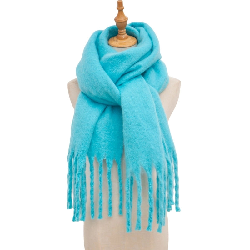 Women's Minimalist Solid Color Polyester Scarf