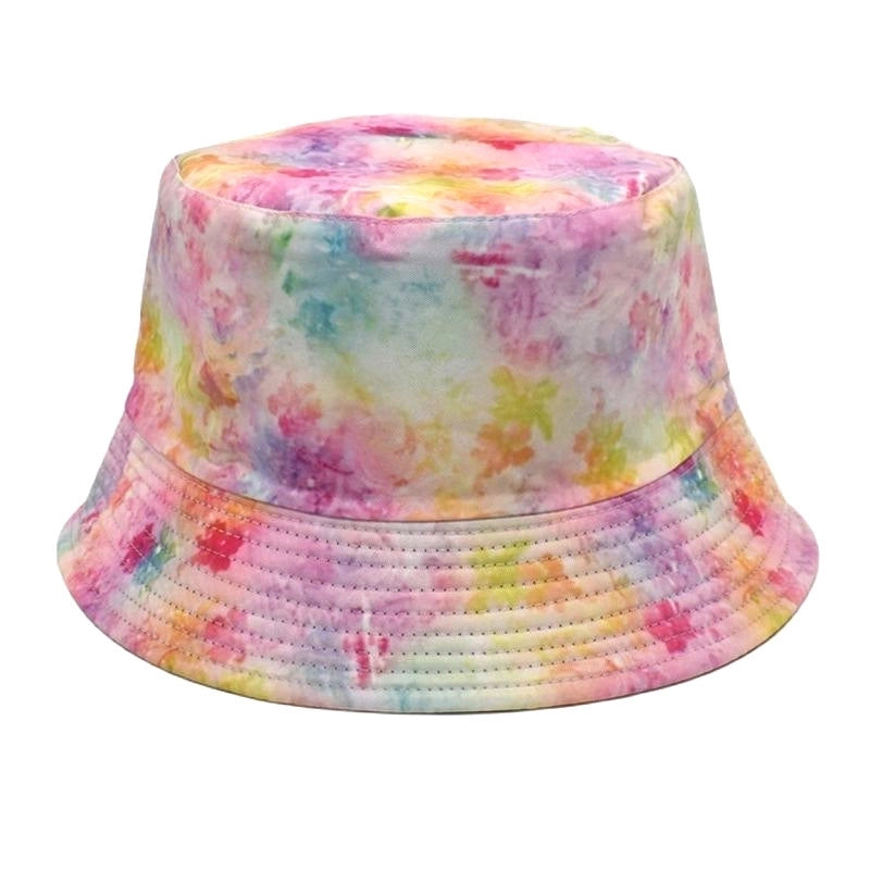 Unisex Casual Tie Dye Printing Wide Eaves Bucket Hat