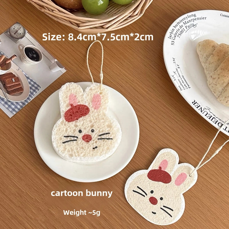 Chef Lele Cute Natural Wood Pulp Cotton Rag Wash Dishes And Wipe Wipe Artifact Decontamination Smear Cloth Kitchen Artifact