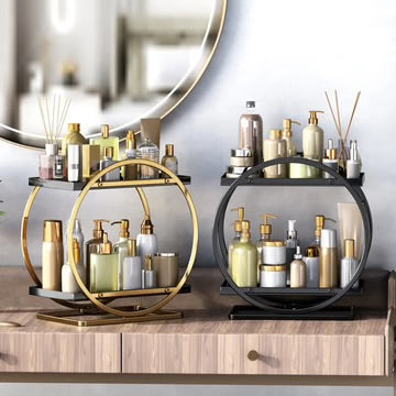 2 Tier Metal Perfume Skincare Cosmetics Organizer Rack