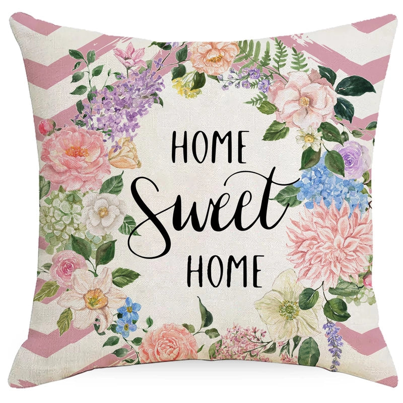 Pastoral Plant Flower Linen Pillow Cases