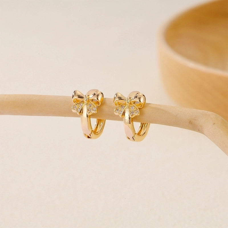 1 Piece IG Style Minimalist Geometric Inlay Copper Zircon Earrings