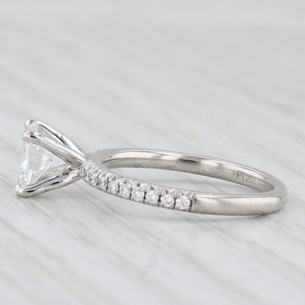 0.84ctw Oval Diamond Engagement Ring 950 Platinum Solitaire w/ Accents Sz 5 GIA