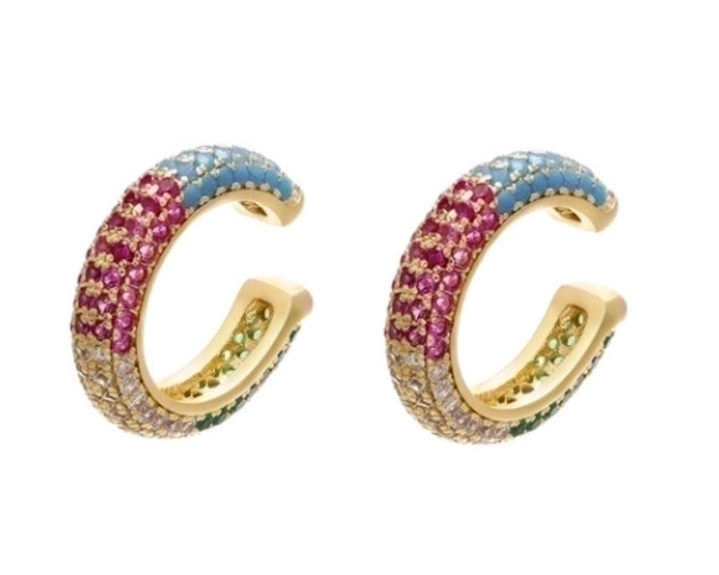 Fashion Geometric Plating Copper Zircon Copper Earrings