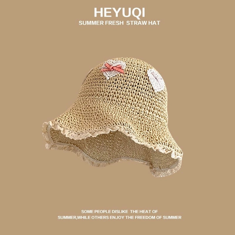 Women's Vacation Minimalist Letter Solid Color Big Eaves Straw Hat