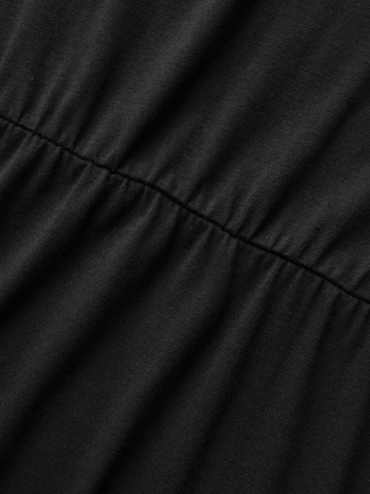 Round Neck Contrast Topstitching Slit Hem Dress