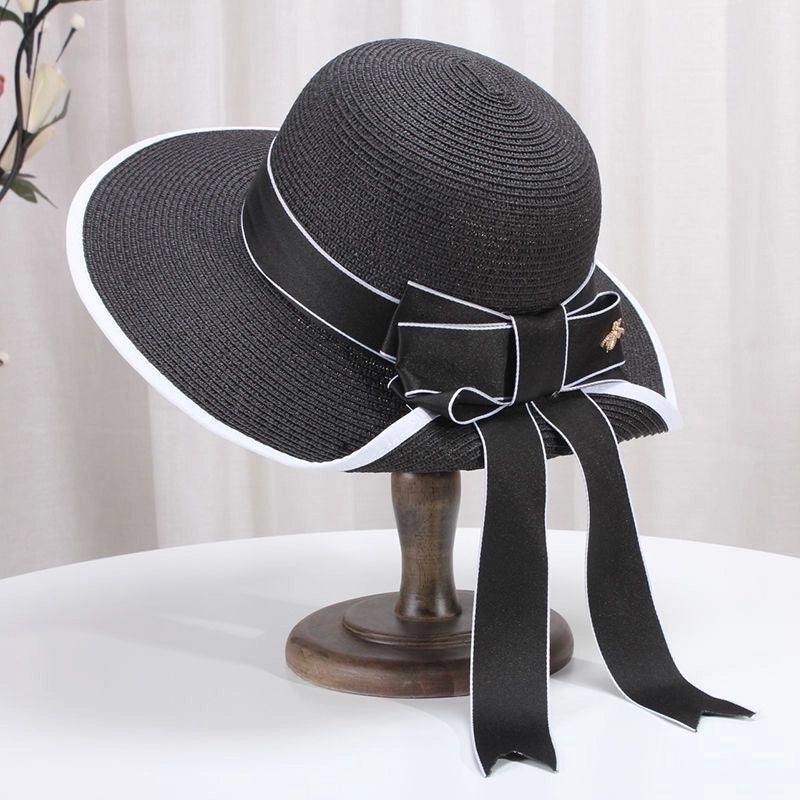 Women's Minimalist Commute Color Block Flat Eaves Sun Hat
