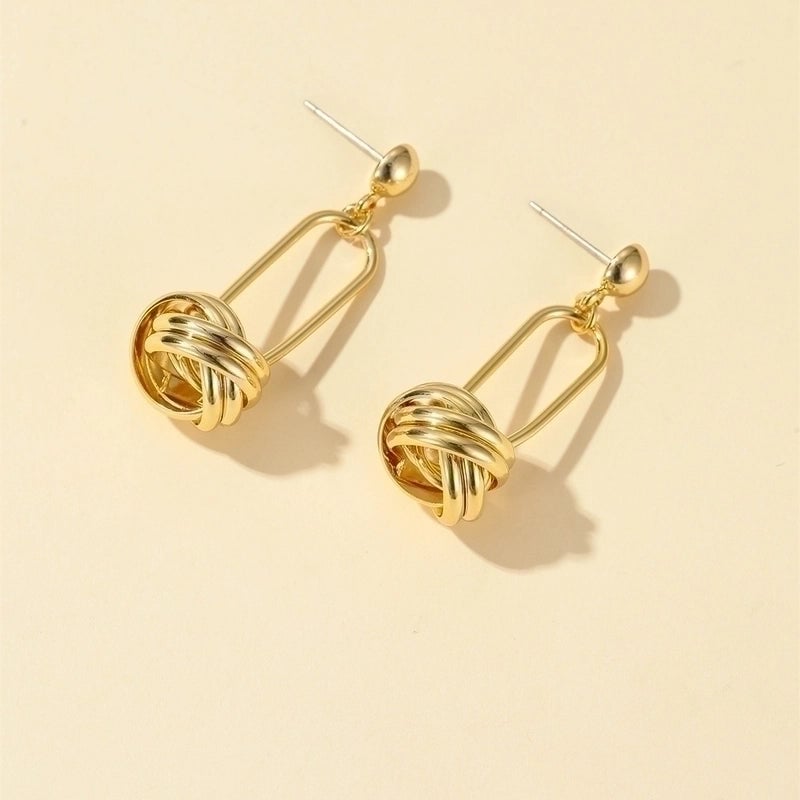 1 Pair Classic Style Commute Solid Color Plating Brass Gold Plated Drop Earrings