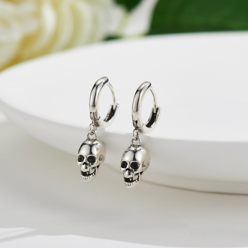 Sterling Silver Skull Earrings