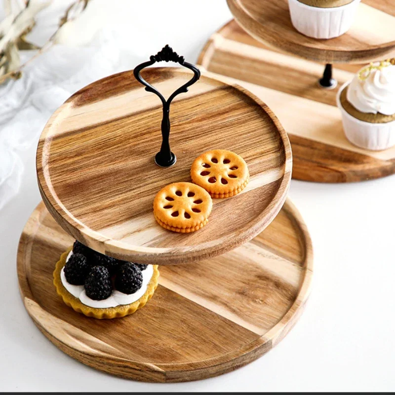 DETACHABLE CAKE STAND WOODEN EUROPEAN STYLE DESSERT HOLDER WEDDING PARTY