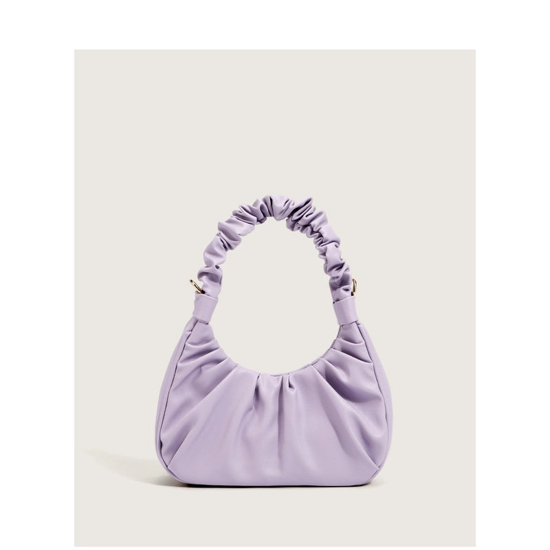 Texture Soft Leather Folds Cross-body Handbag